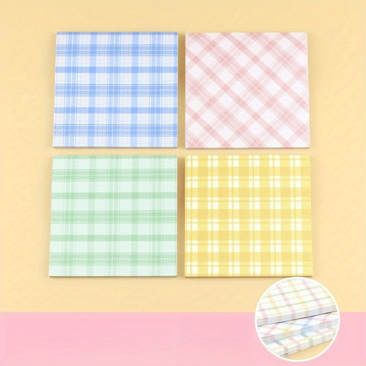 4pcs Colorful Texture Sticky Notes Tearable Memo Paper