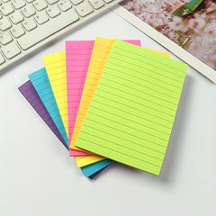 3 Pack 6-Color Adhesive Note Pads 10.16x15.24cm Bright Sticky Notes