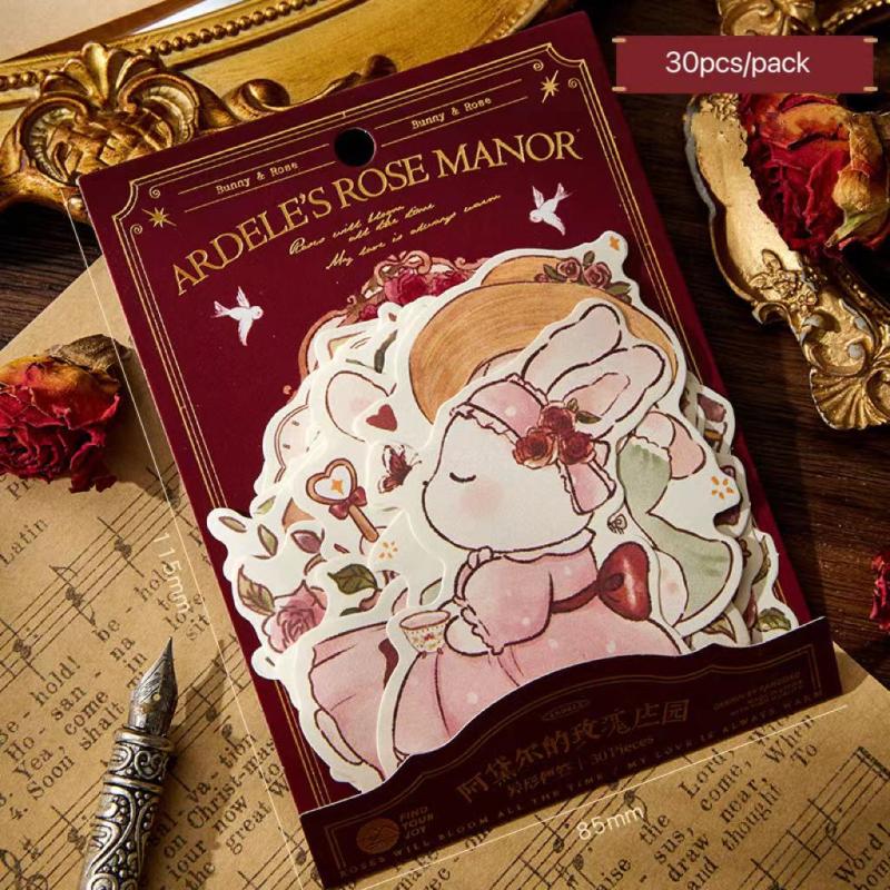 30pcs Rose Manor Series Note Paper DIY Diary Material Pack
