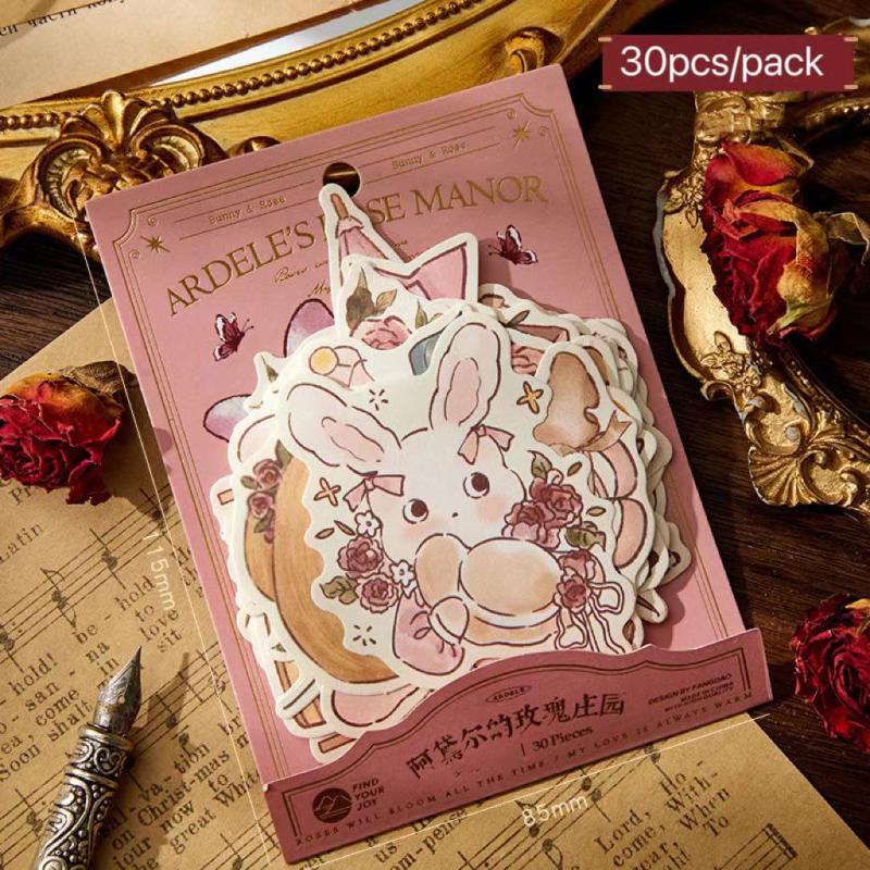30pcs Rose Manor Series Note Paper DIY Diary Material Pack