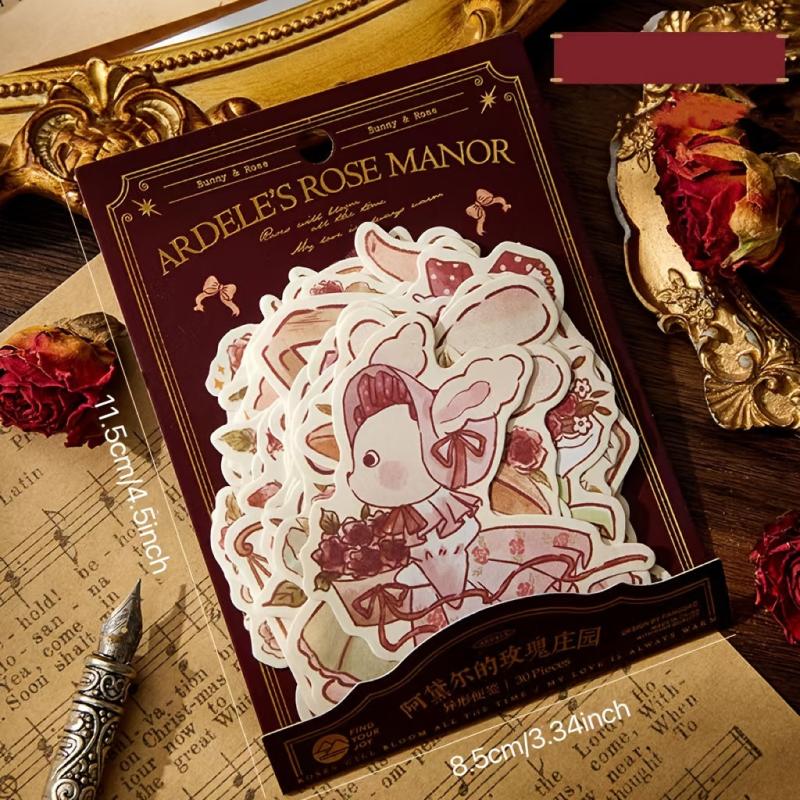 30pcs Rose Manor Series Note Paper DIY Diary Material Pack
