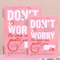 Creative Multicolor ' Don't Worry ' Printed Spiral A5 Notebook