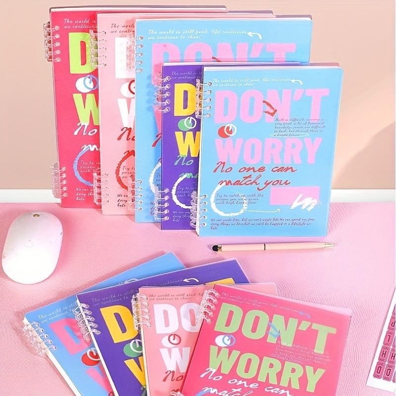 Creative Multicolor ' Don't Worry ' Printed Spiral A5 Notebook
