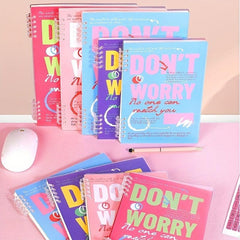 Creative Multicolor ' Don't Worry ' Printed Spiral A5 Notebook
