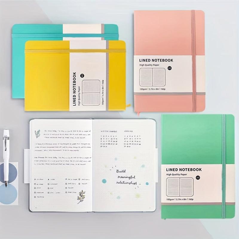 A5 Hardcover Notebook Macaron Color Horizontal Line Inner Page