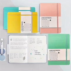 A5 Hardcover Notebook Macaron Color Horizontal Line Inner Page