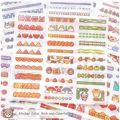 10 Sheets Cartoon Coil Stickers for DIY Decoration