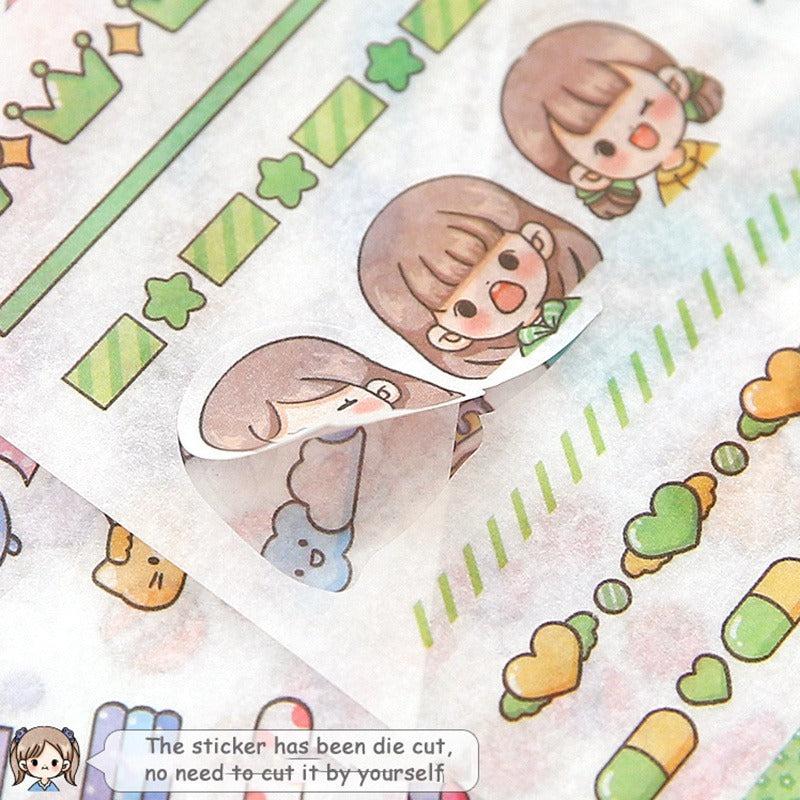 10 Sheets Cartoon Coil Stickers for DIY Decoration