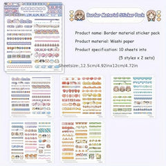 10 Sheets Cartoon Coil Stickers for DIY Decoration