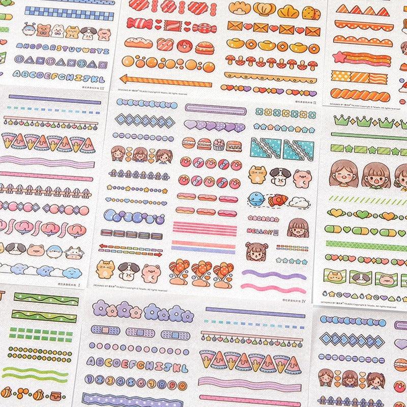 10 Sheets Cartoon Coil Stickers for DIY Decoration