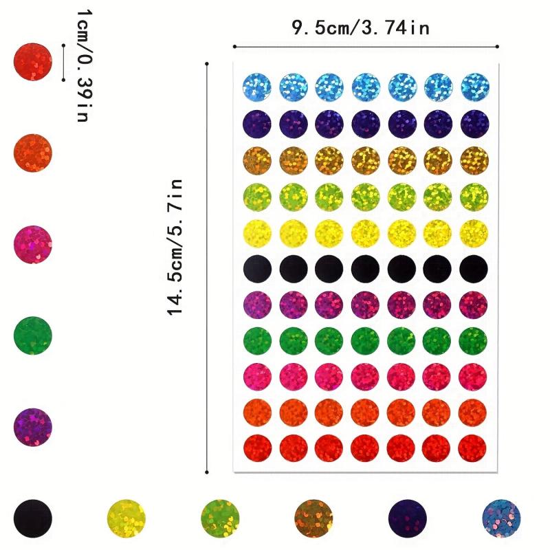 1540pcs Laser Dot Stickers for Crafts, Planners, Journals, Scrapbooks