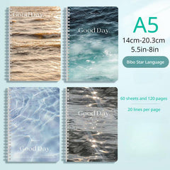 Ocean Wave Notebook 4pcs Thickened Student Prize 120 Pages 13 97 Cm