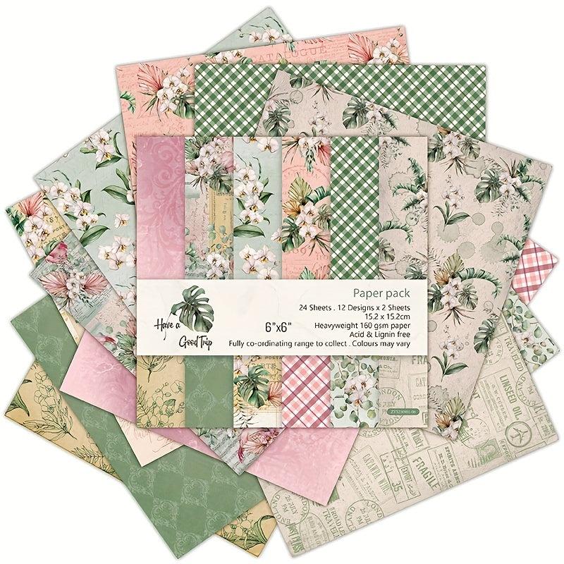 12 Sheets DIY Album Stickers Patterned Paper Series