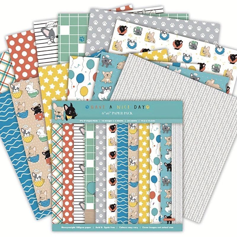 12 Sheets DIY Album Stickers Patterned Paper Series