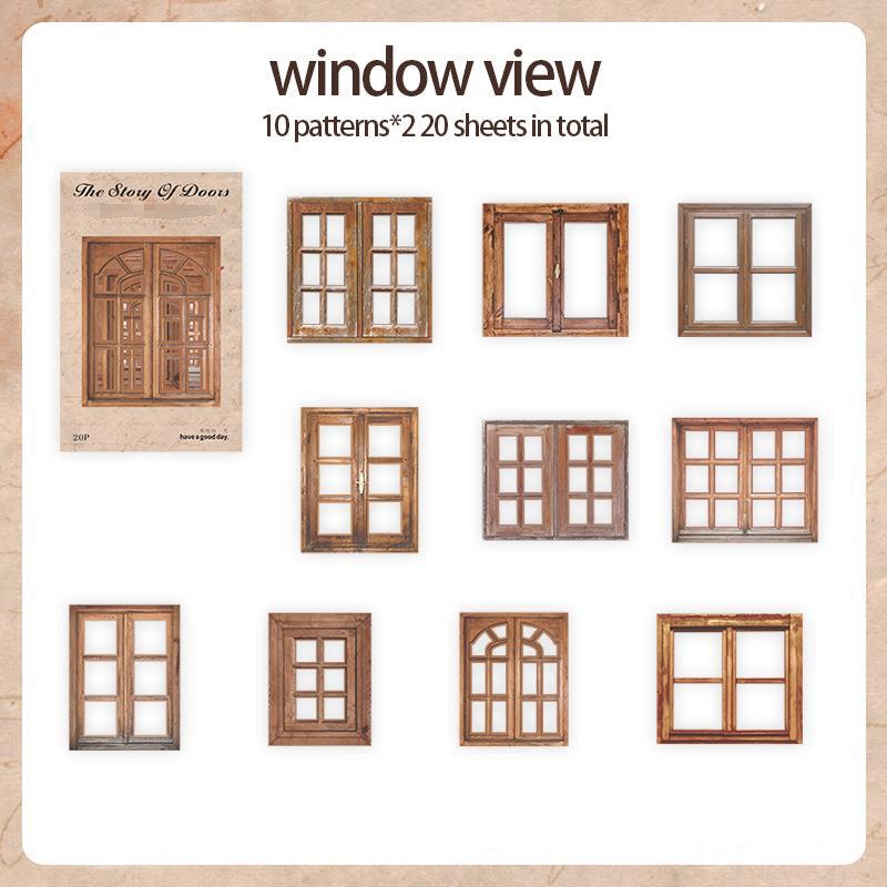 20pcs Retro Hollow Door Window Story Series Creative Bookmark