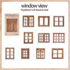 20pcs Retro Hollow Door Window Story Series Creative Bookmark