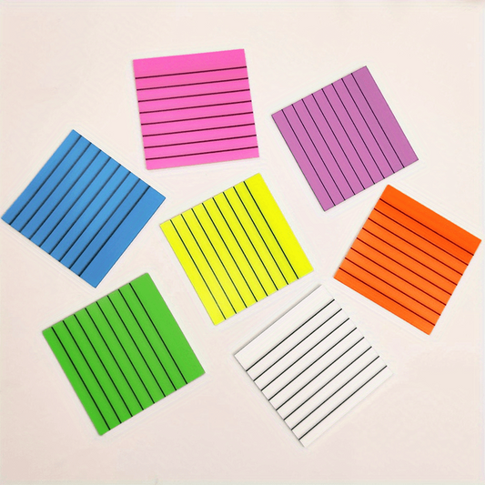 Clear Lined Sticky Notes 7 Colors Waterproof Adhesive Pad