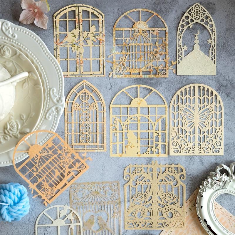 10pcs Green Lace Paper Gable With Annie European Style