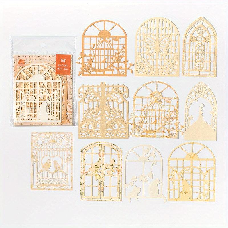 10pcs Green Lace Paper Gable With Annie European Style