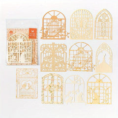 10pcs Green Lace Paper Gable With Annie European Style