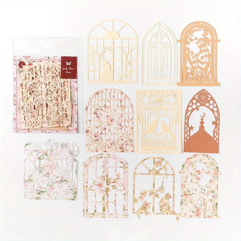 10pcs Green Lace Paper Gable With Annie European Style
