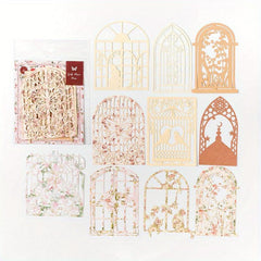 10pcs Green Lace Paper Gable With Annie European Style