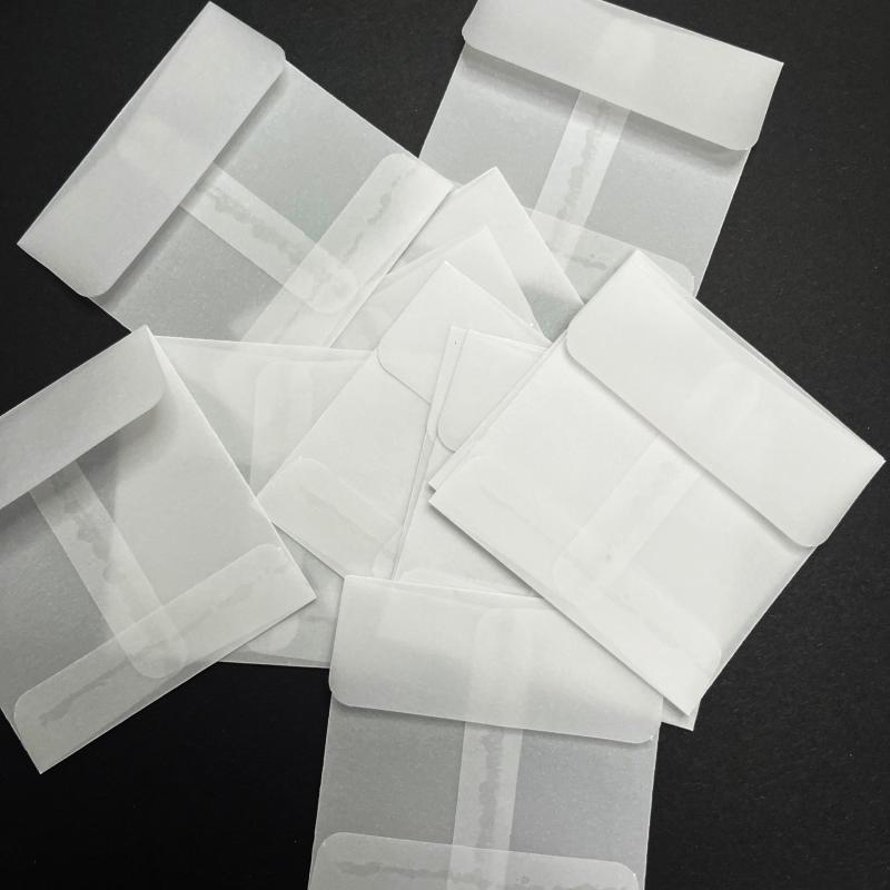 10pcs Mini Glassine Translucent Ornament Accessory Sticker Envelope