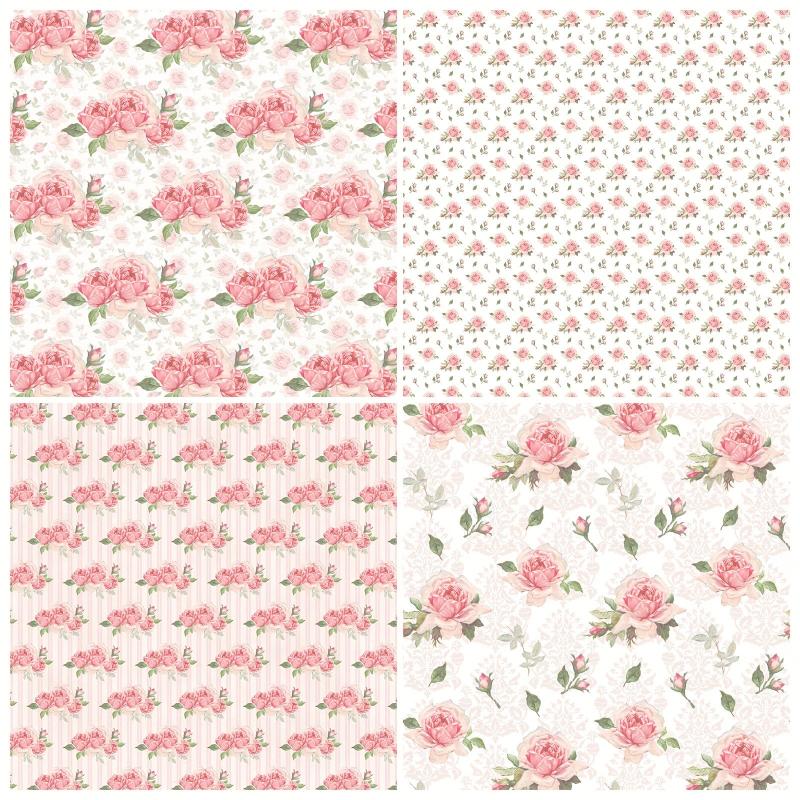 12pcs Flower Series Background DIY Scrapbook Paper Art Card Pattern Paper