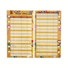 12pcs Budget Consumer Cards, 6 Hole Loose Leaf, Cash Cards