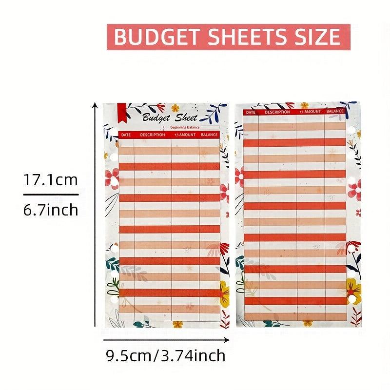 12pcs Budget Consumer Cards, 6 Hole Loose Leaf, Cash Cards