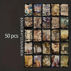 50pcs Vintage Art Background Paper DIY Scrapbooking Material