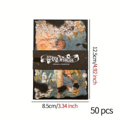 50pcs Vintage Art Background Paper DIY Scrapbooking Material