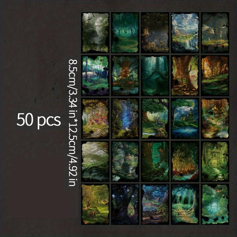 50pcs Vintage Art Background Paper DIY Scrapbooking Material