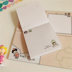 Book Cartoon Bread Memo Memo Notebook Sticky Notes 50 Sheets