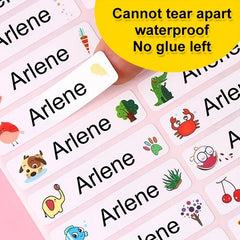 180pcs Custom Waterproof Name Sticker Transparent Label School Personalized