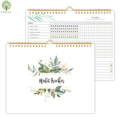 TREES Habit Tracker Calendar Spiral Binding Habit Journal 12 Plant Pages