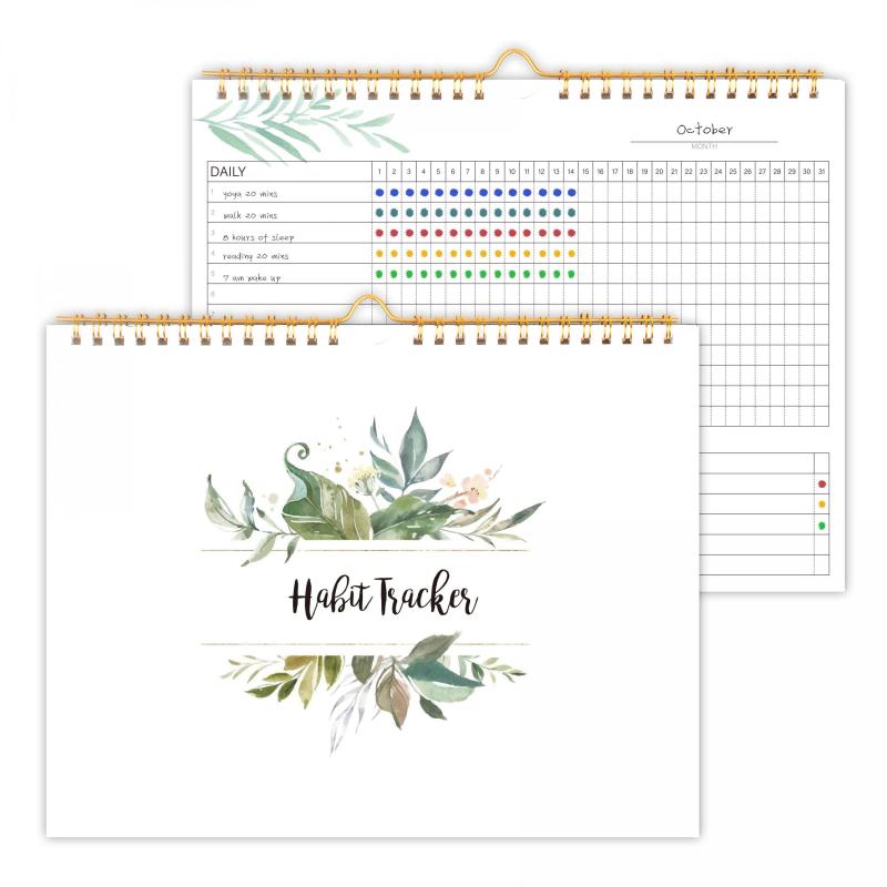 TREES Habit Tracker Calendar Spiral Binding Habit Journal 12 Plant Pages