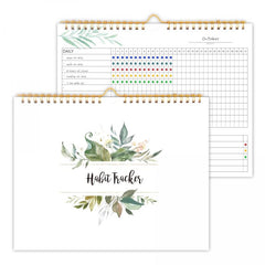 TREES Habit Tracker Calendar Spiral Binding Habit Journal 12 Plant Pages
