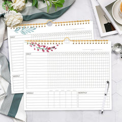 TREES Habit Tracker Calendar Spiral Binding Habit Journal 12 Plant Pages