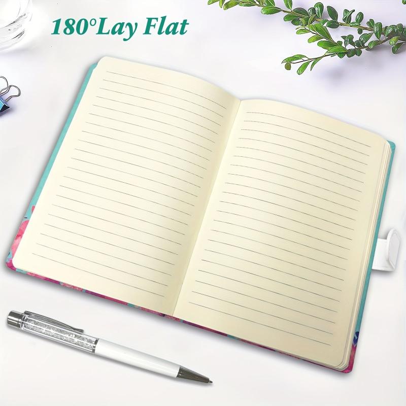 Notebook Journal 192 Lined Pages 19.05x13.46 cm + Slim Crystal Ballpoint Pen