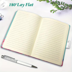 Notebook Journal 192 Lined Pages 19.05x13.46 cm + Slim Crystal Ballpoint Pen