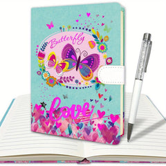 Notebook Journal 192 Lined Pages 19.05x13.46 cm + Slim Crystal Ballpoint Pen
