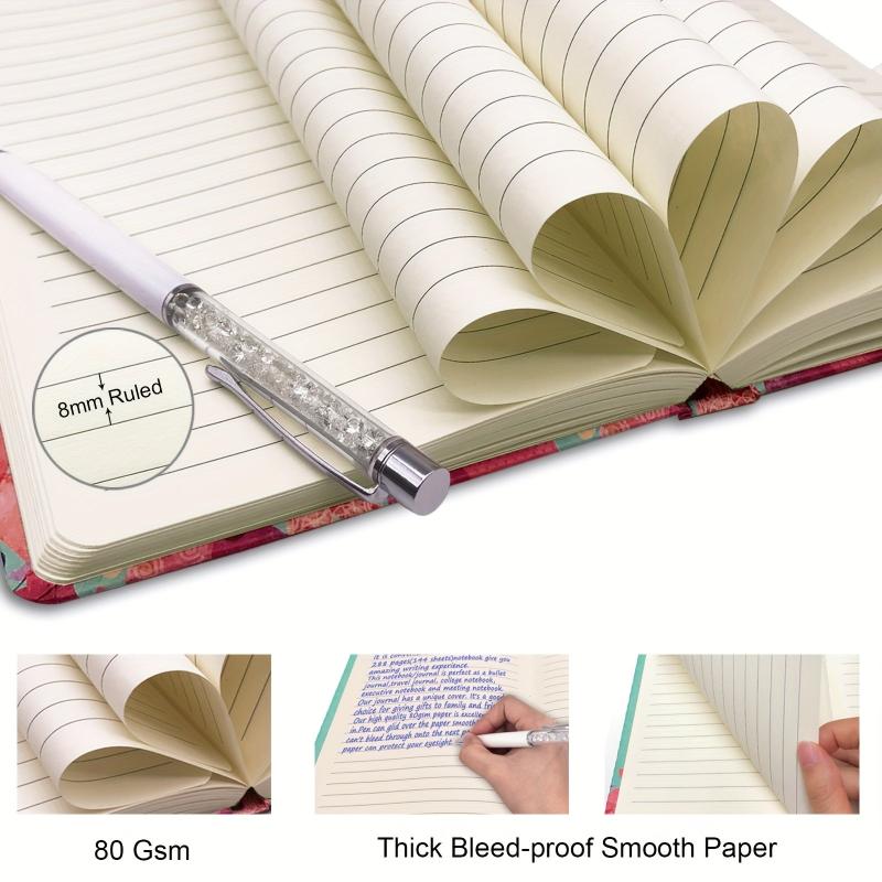 Notebook Journal 192 Lined Pages 19.05x13.46 cm + Slim Crystal Ballpoint Pen