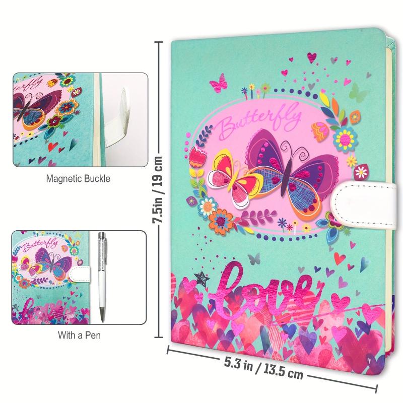 Notebook Journal 192 Lined Pages 19.05x13.46 cm + Slim Crystal Ballpoint Pen