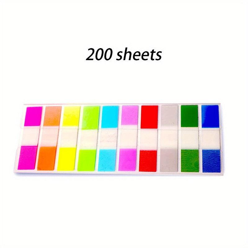 200 Sheets Transparent Sticky Notes with Water Proof Index Tabs