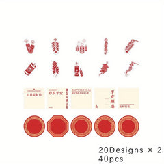 Spring Cerebellum Ax Diary Decorative Stickers 40 Pieces