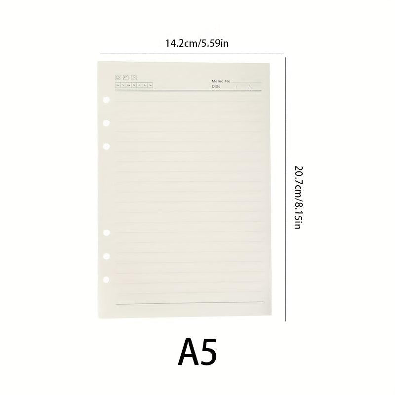 A5 A6 Padded Lined 6 Ring Binder Inserts 80 Pages Thick Paper Index Labels