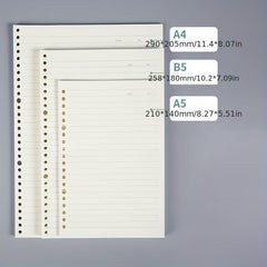 B5 Journal Notebook Refills 26 Holes 60 Sheets