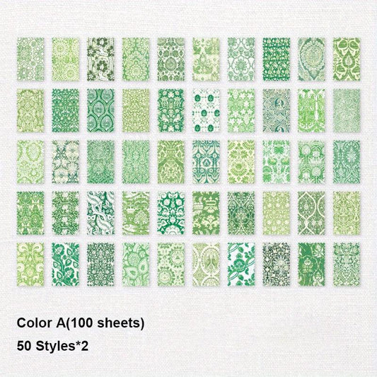 100 Sheets Vintage Flower Patterned Paper for Scrapbooking & Crafts