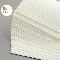 2pcs A6 Spiral Notebook Grid & Blank Pages Clear Stitched Edge Handy Pocket Note
